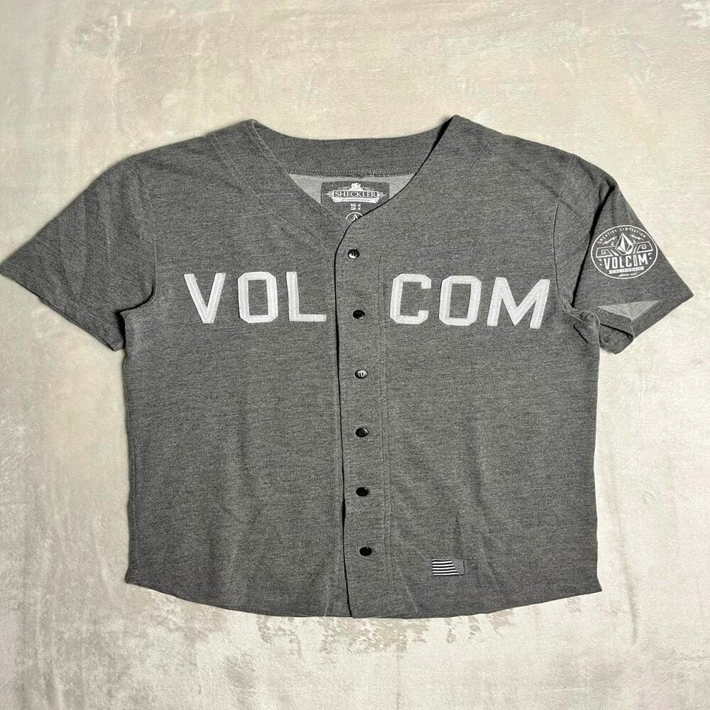 Volcom Sheckler Jersey Men's M Button Front Stitched Spell Out Y2K Street Skate